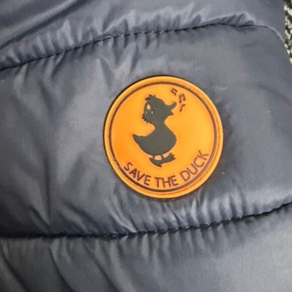 SAVE THE DUCK Ultra Light Hooded Puffer Jacket Blue Size 1 / Small - Picture 7 of 8